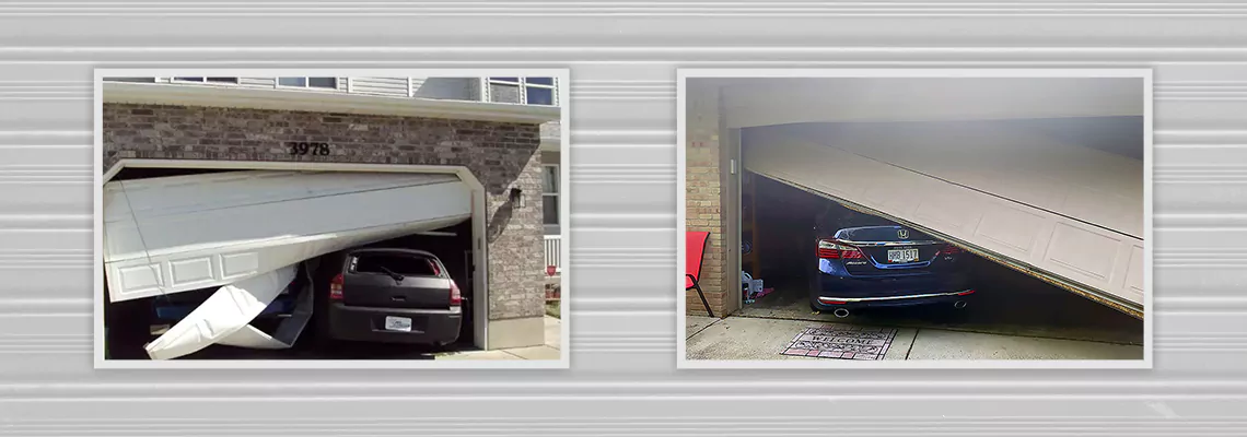 Repair Commercial Garage Door Got Hit By A Car in Gravenhurst, Ontario